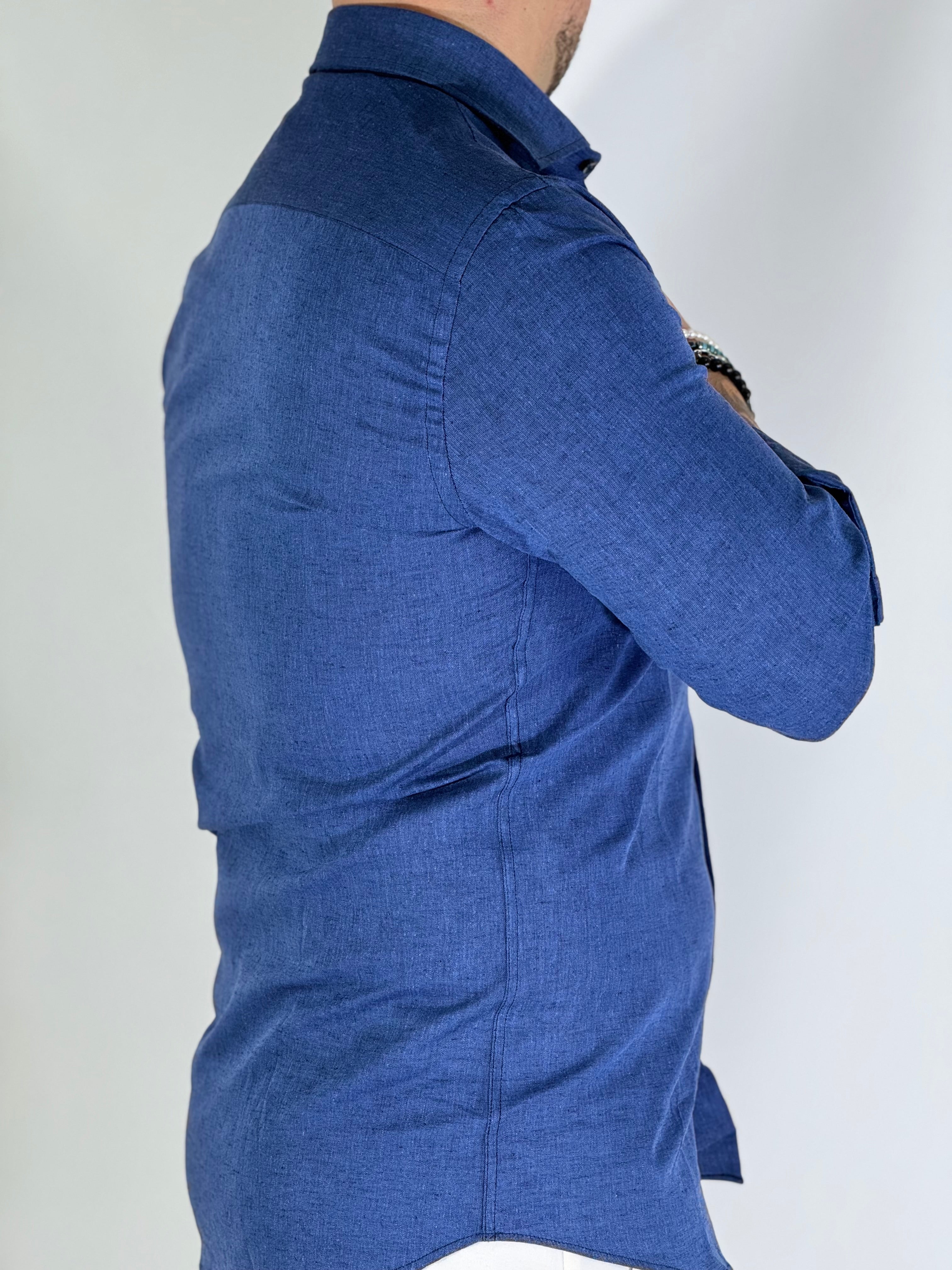Camicia migliaccio Samuel lino BLU DENIM