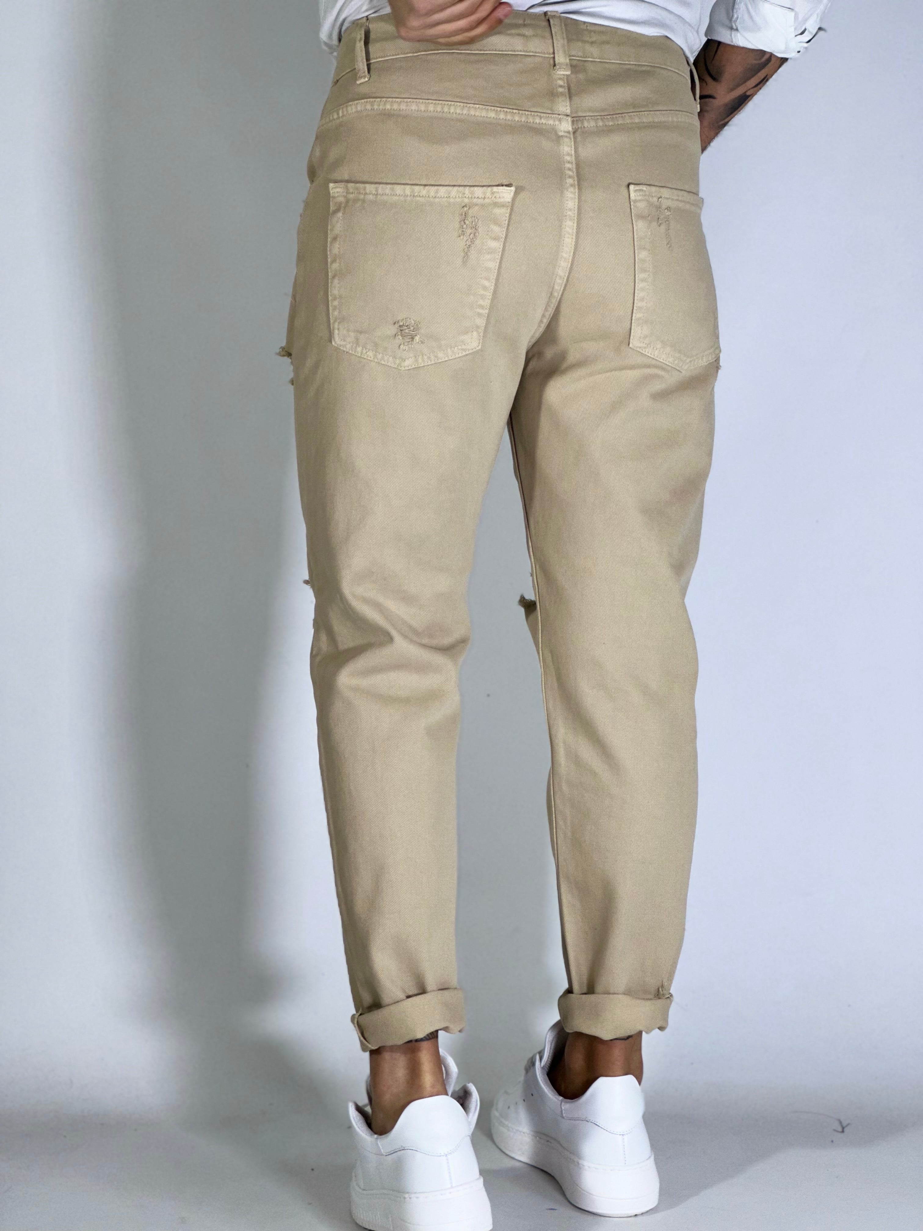 Pantalone loose fit beige PONTE15-01