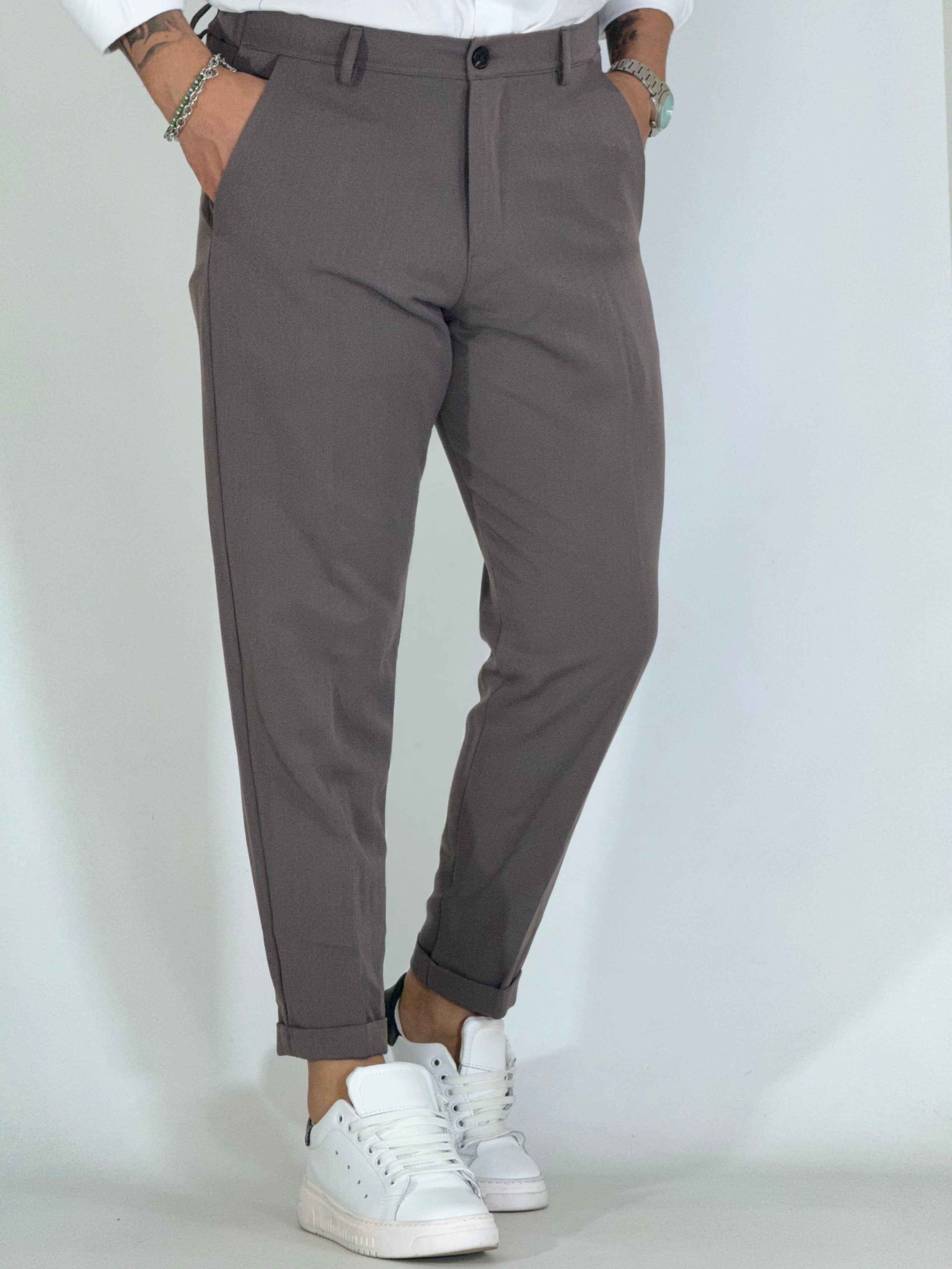 Pantalone elegante fango UM486