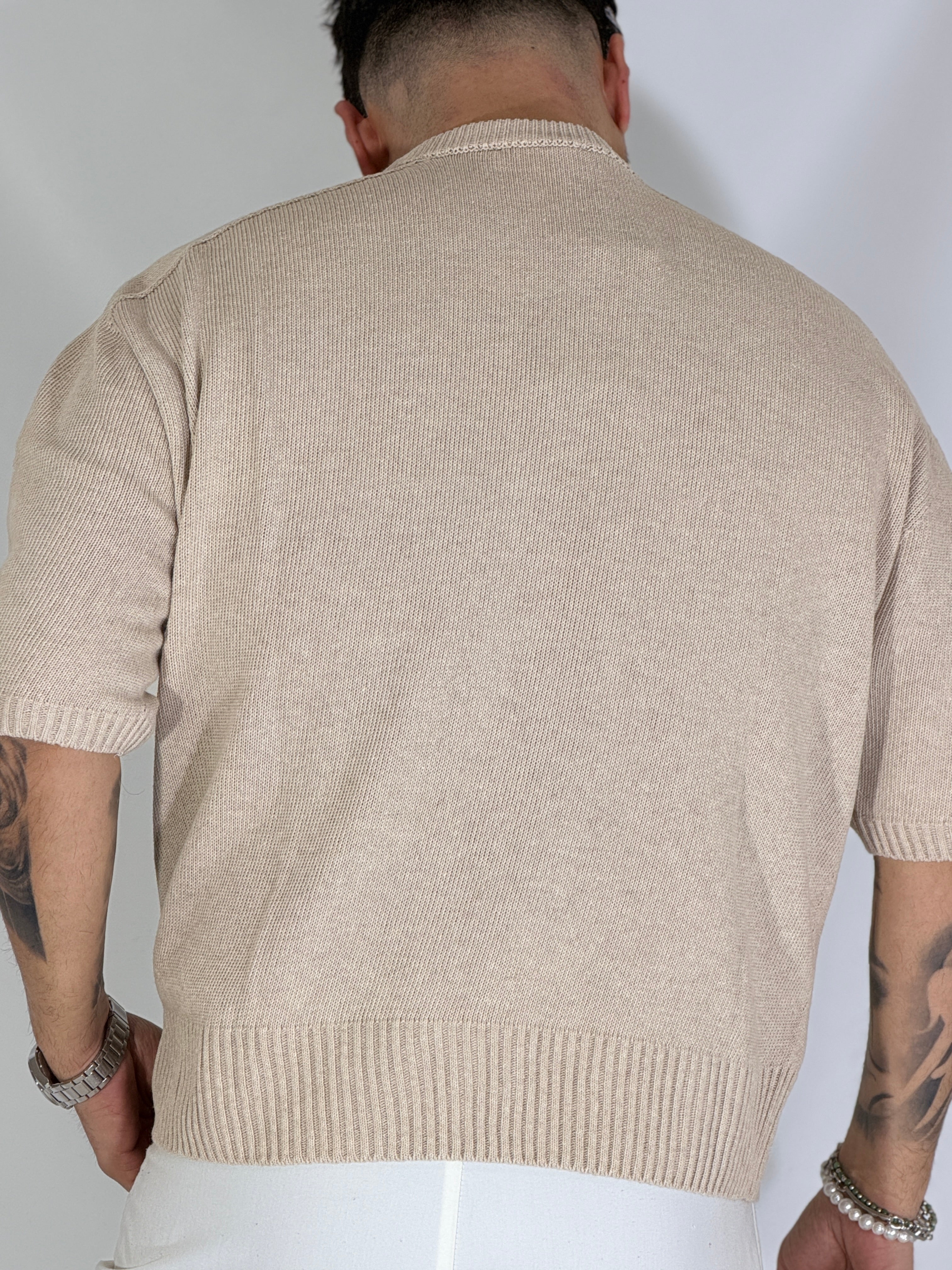 T-shirt boxi cropped beige PACIFIC