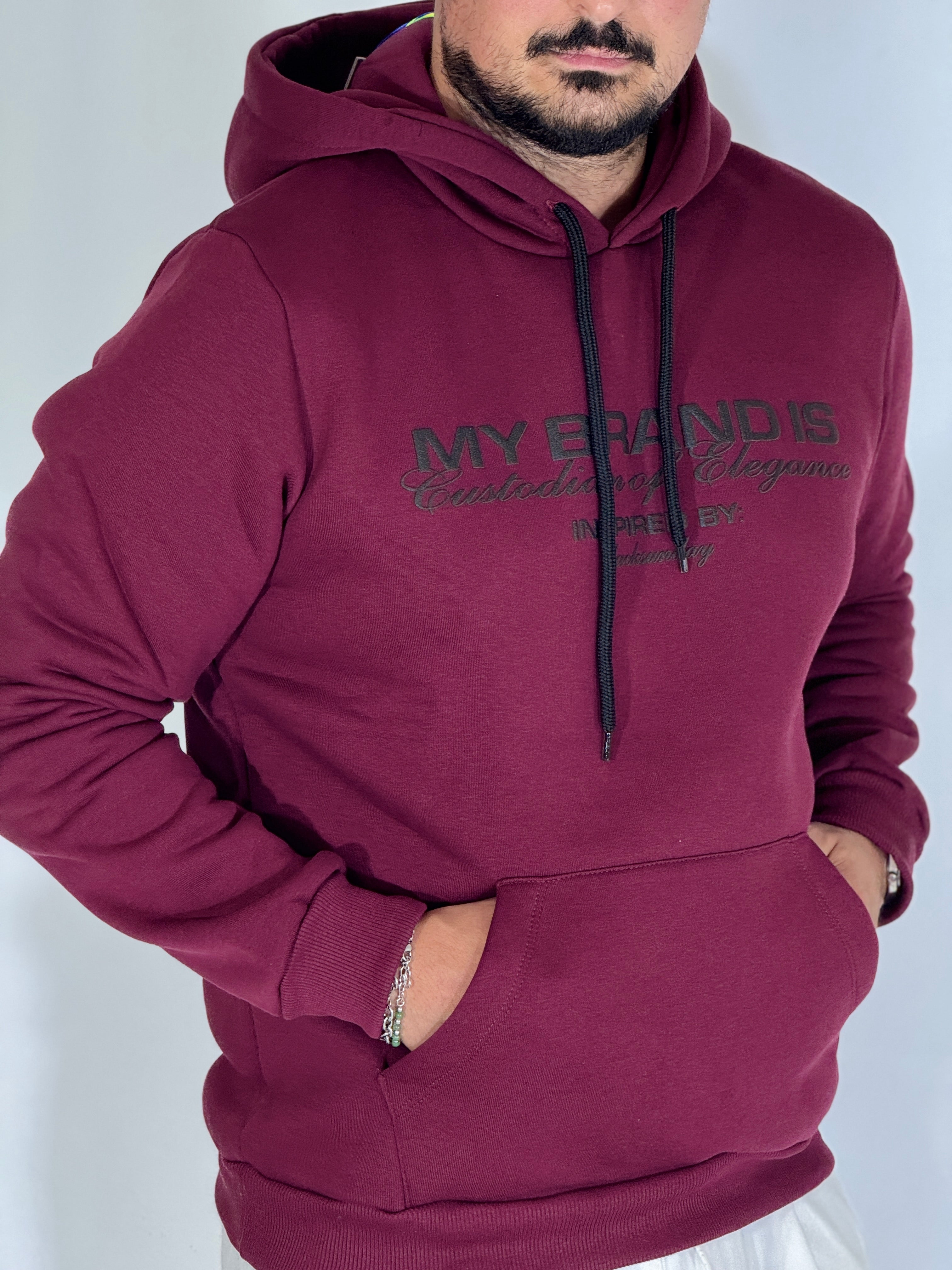 Felpa con cappuccio bordeaux NEW YORK