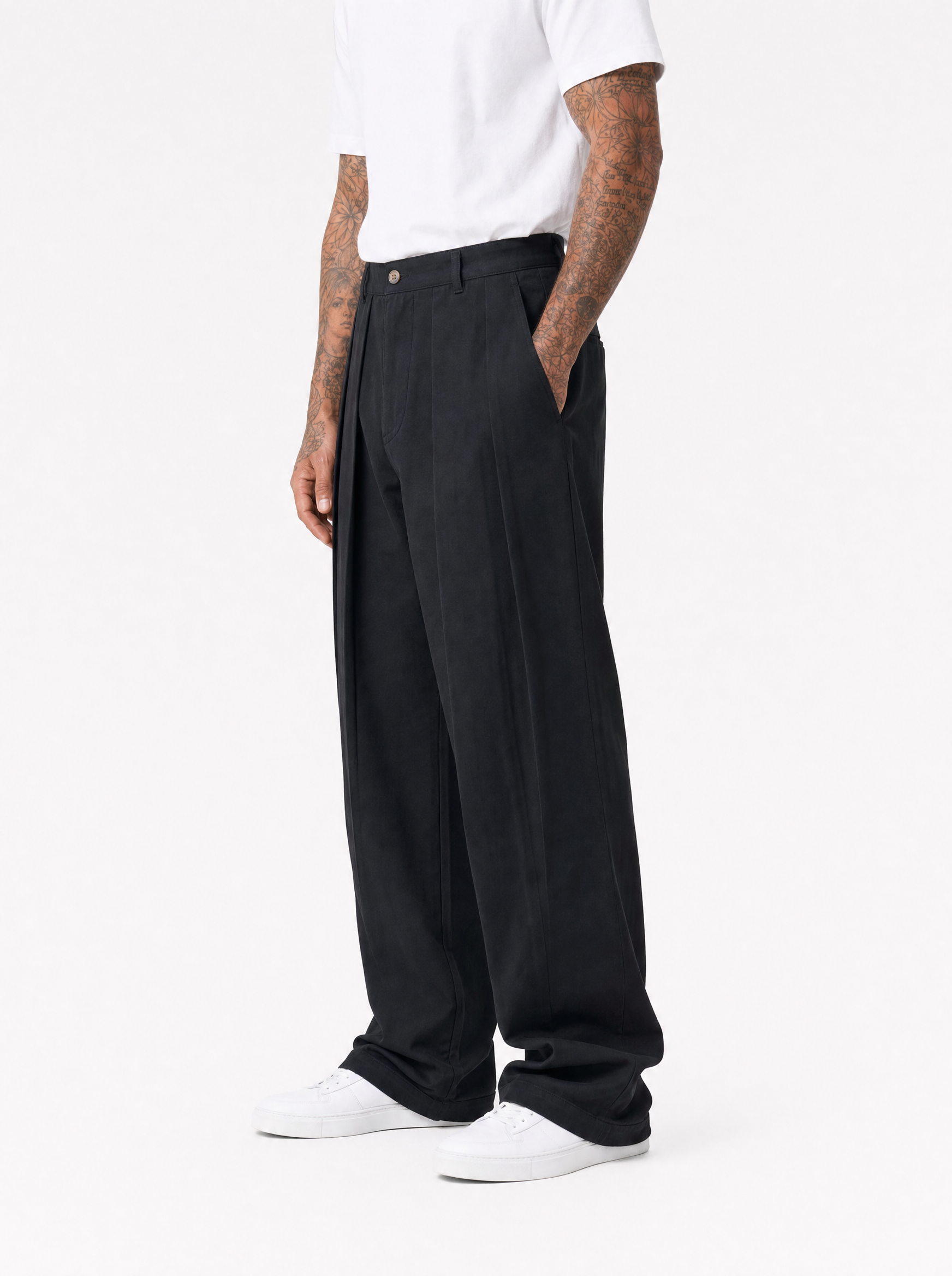 Pantalone maxi pinces nero PENCH28