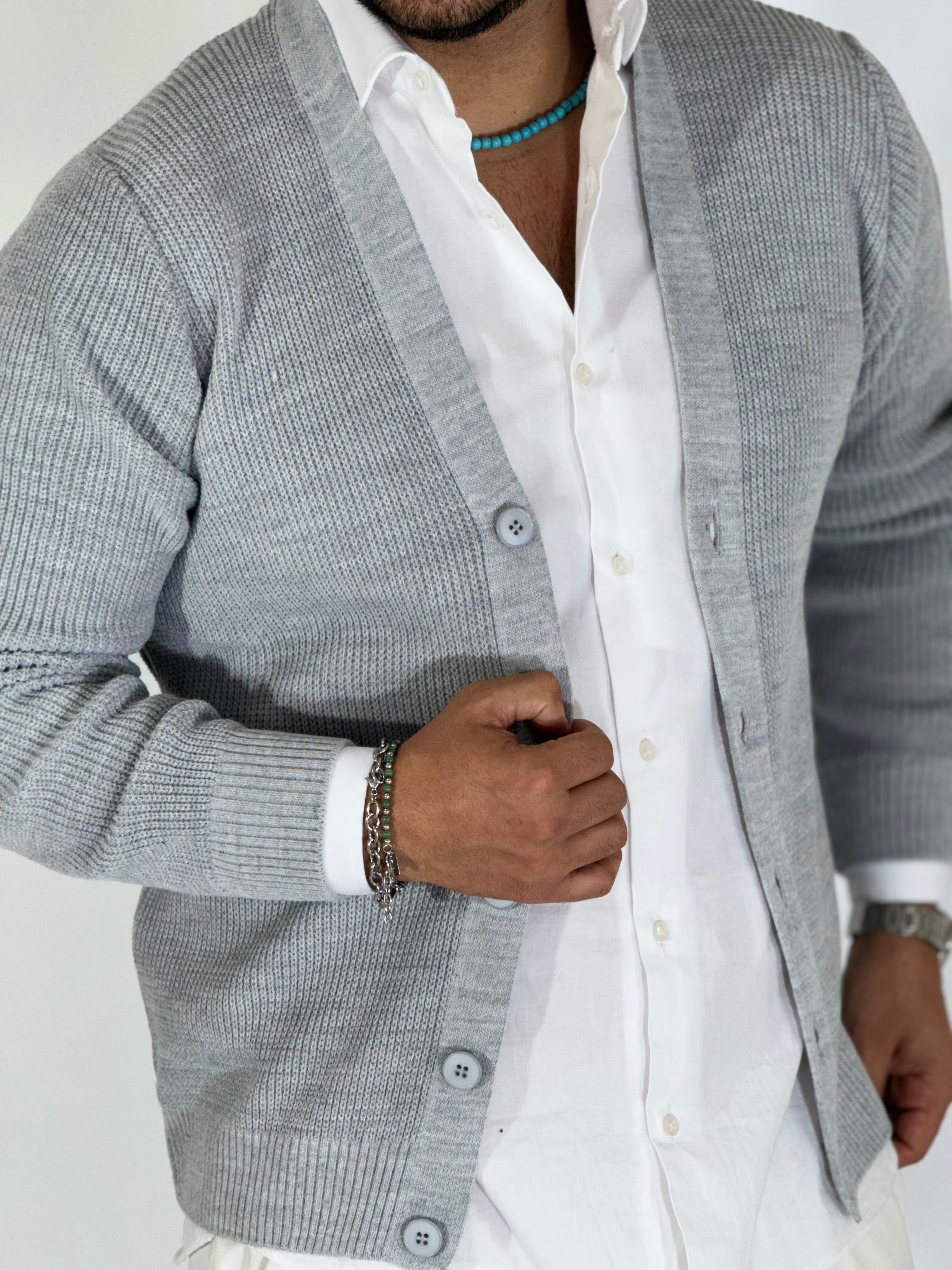 Cardigan invernale scialla grigio BPK2507