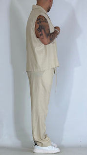 Coordinato misto lino beige 968