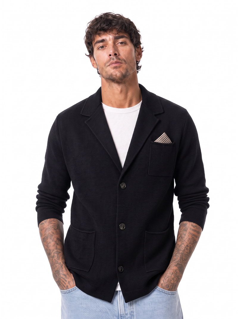 PARKER cardigan pochette nero
