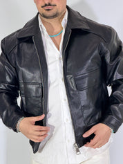 Giubbino nero eco-pelle 8926