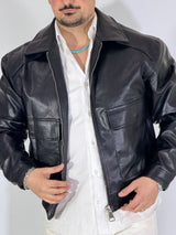 Giubbino nero eco-pelle 8926