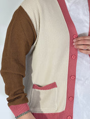 Dale · Cardigan tricolor avorio