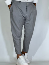 Nomad · Pantalone carrot con pince grigio chiaro