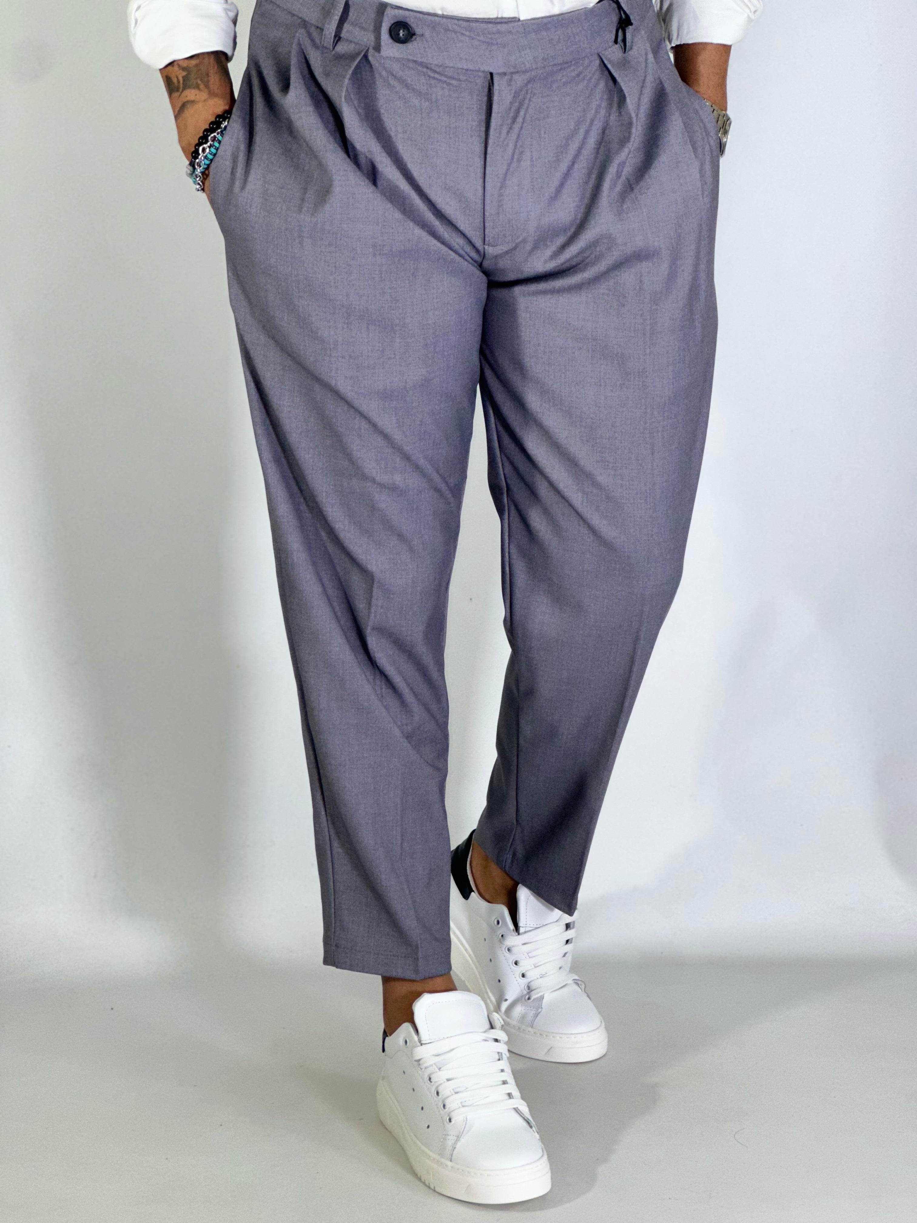 Pantalone elegante con pinces grigio GP2151