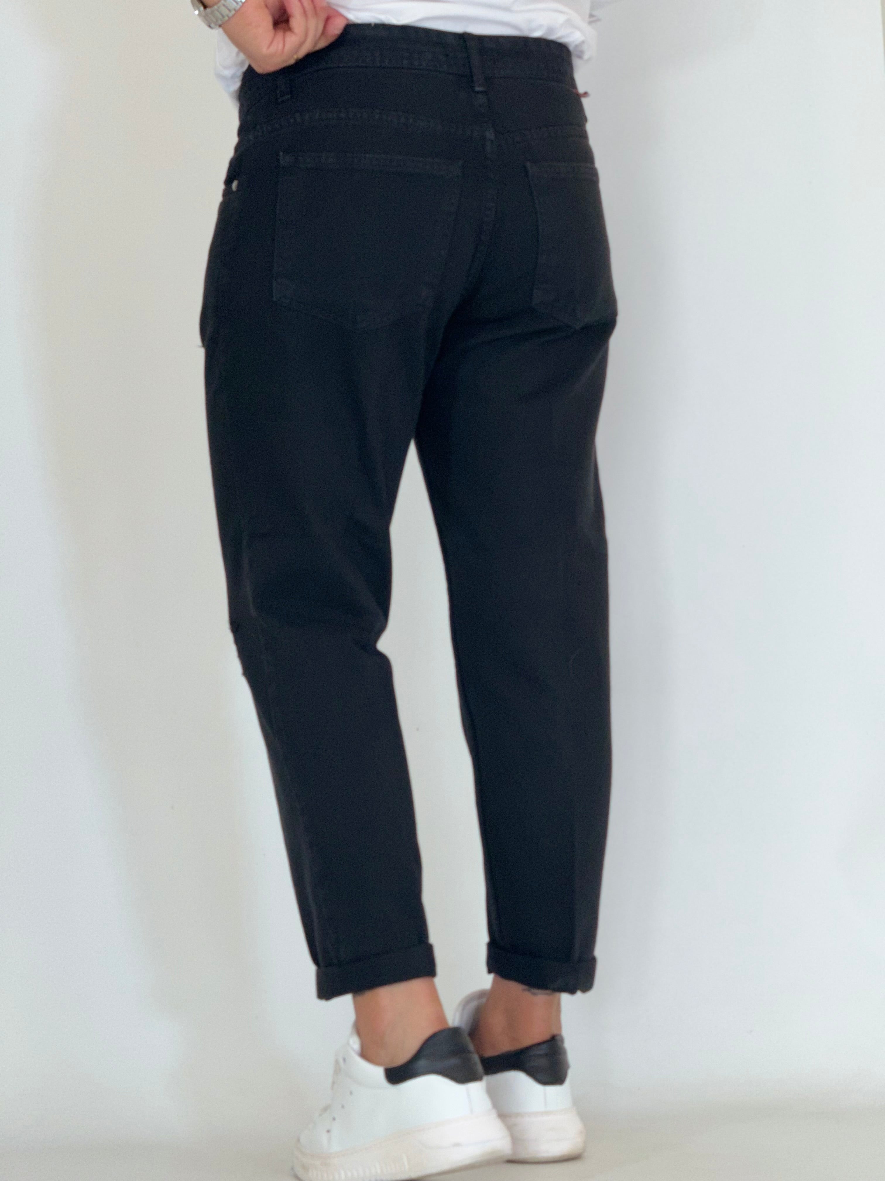Pantalone loose fit nero 6227