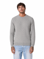 CARRUBE girocollo trecce toppe beige