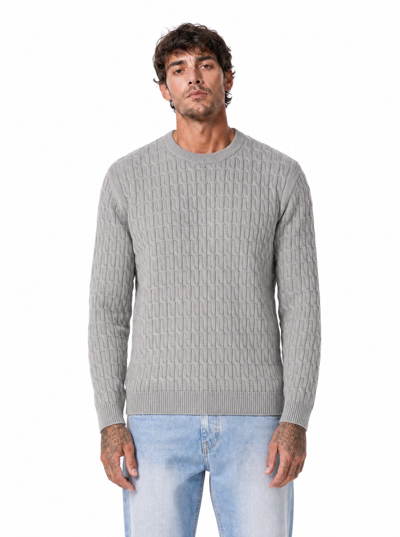 CARRUBE girocollo trecce toppe beige