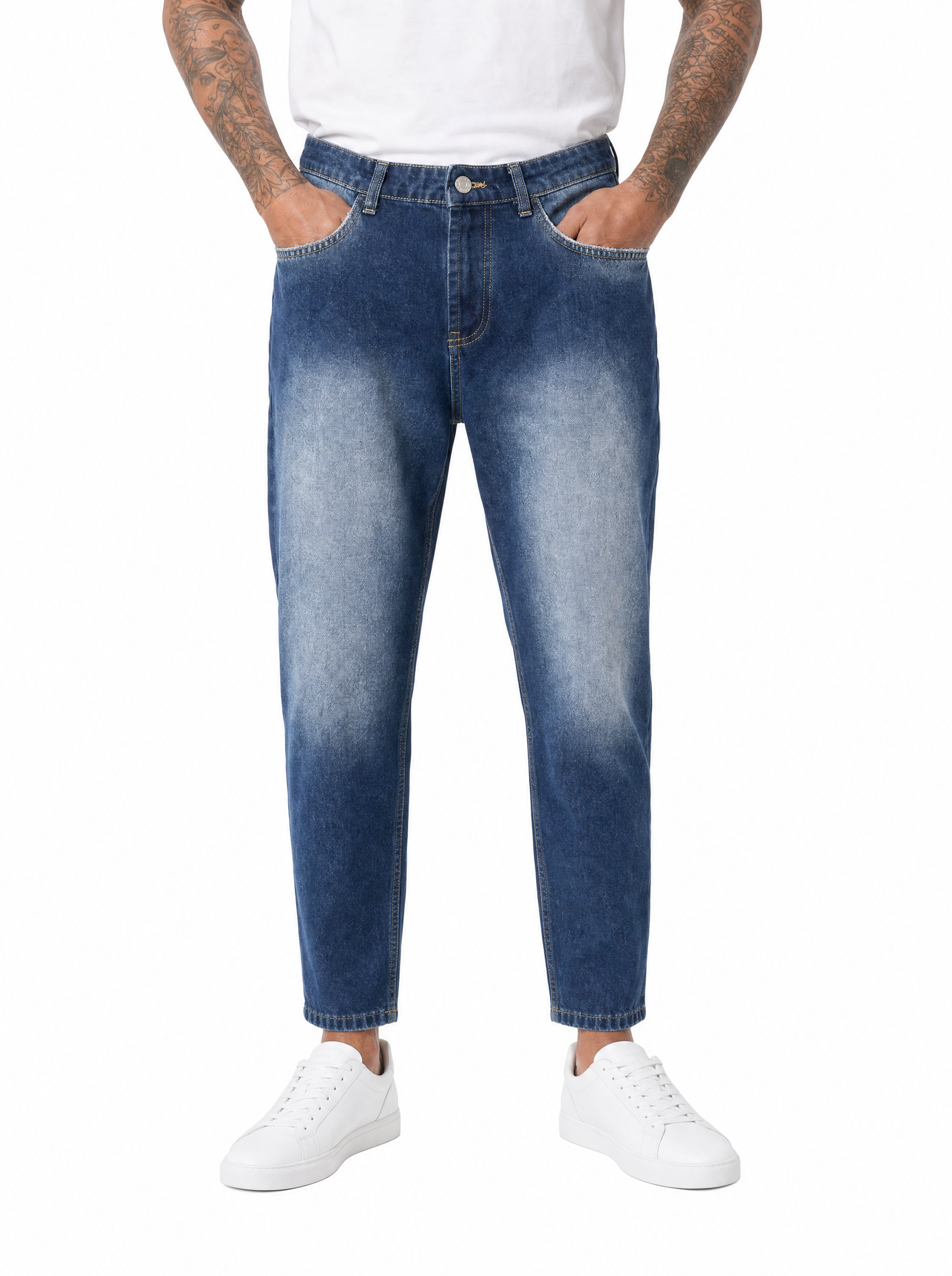 Jeans carrot fit denim scuro MRC23