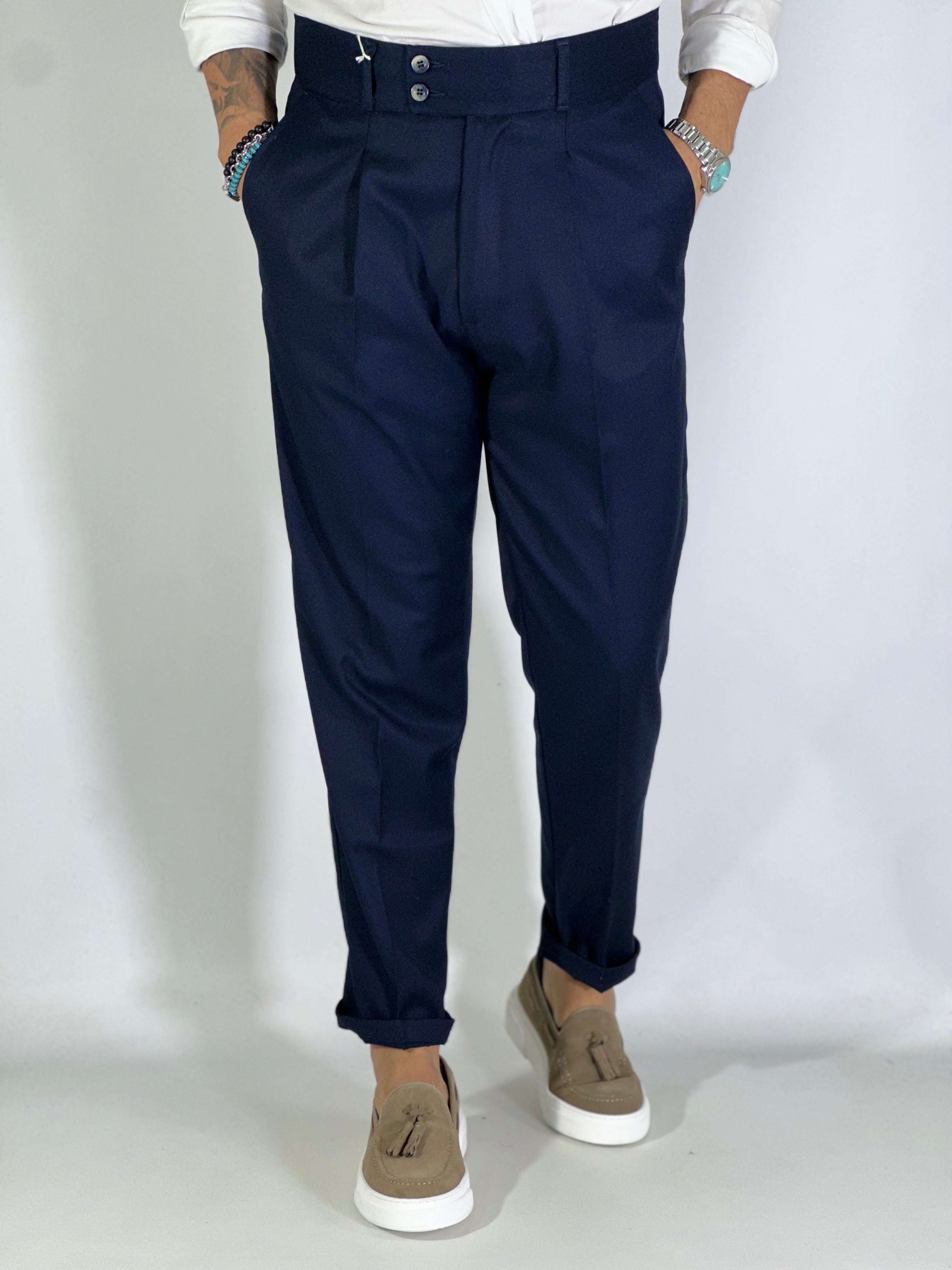 Pantalone vita alta migliaccio blu tennesse