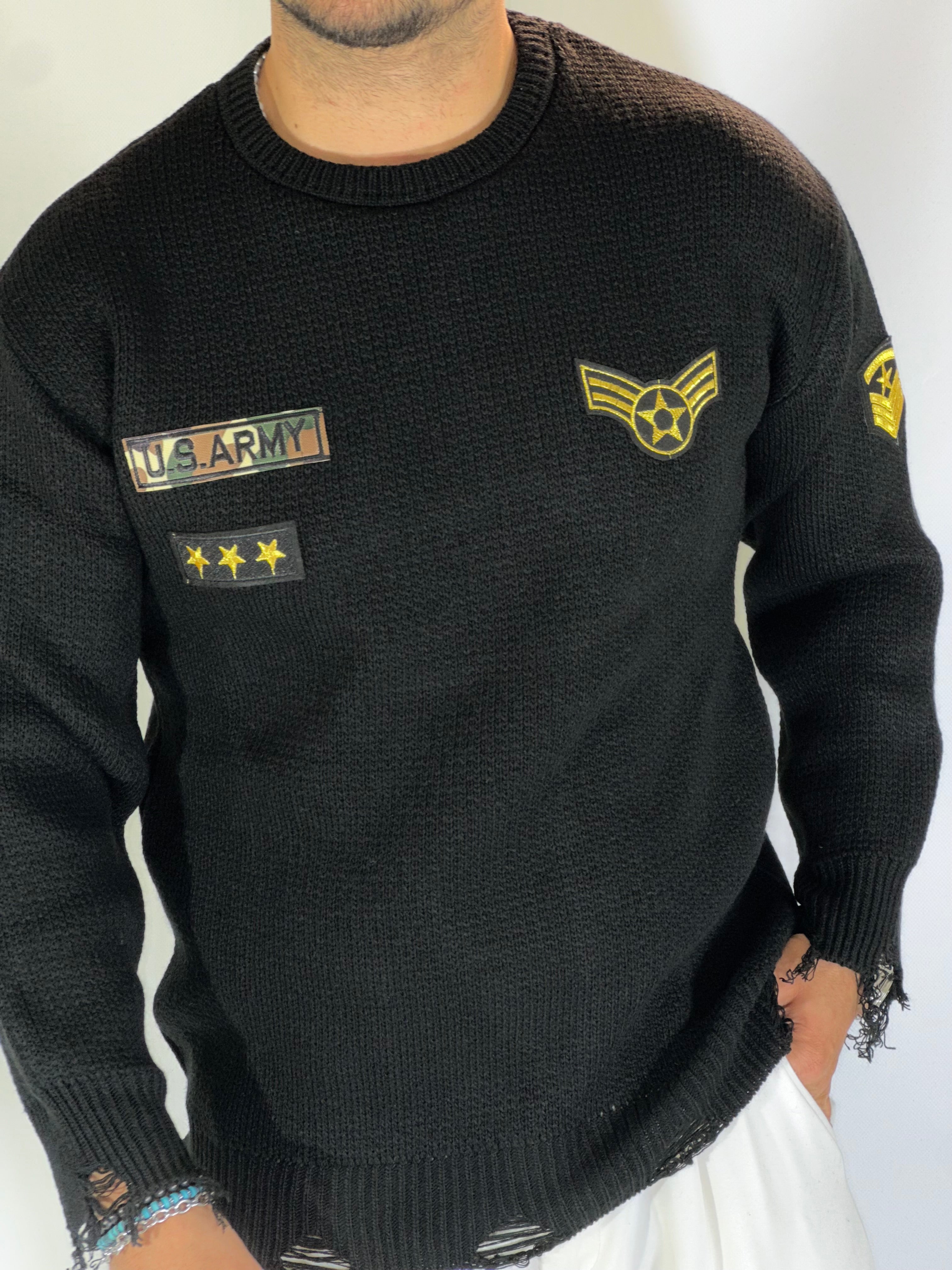 Girocollo military patch nera SER196