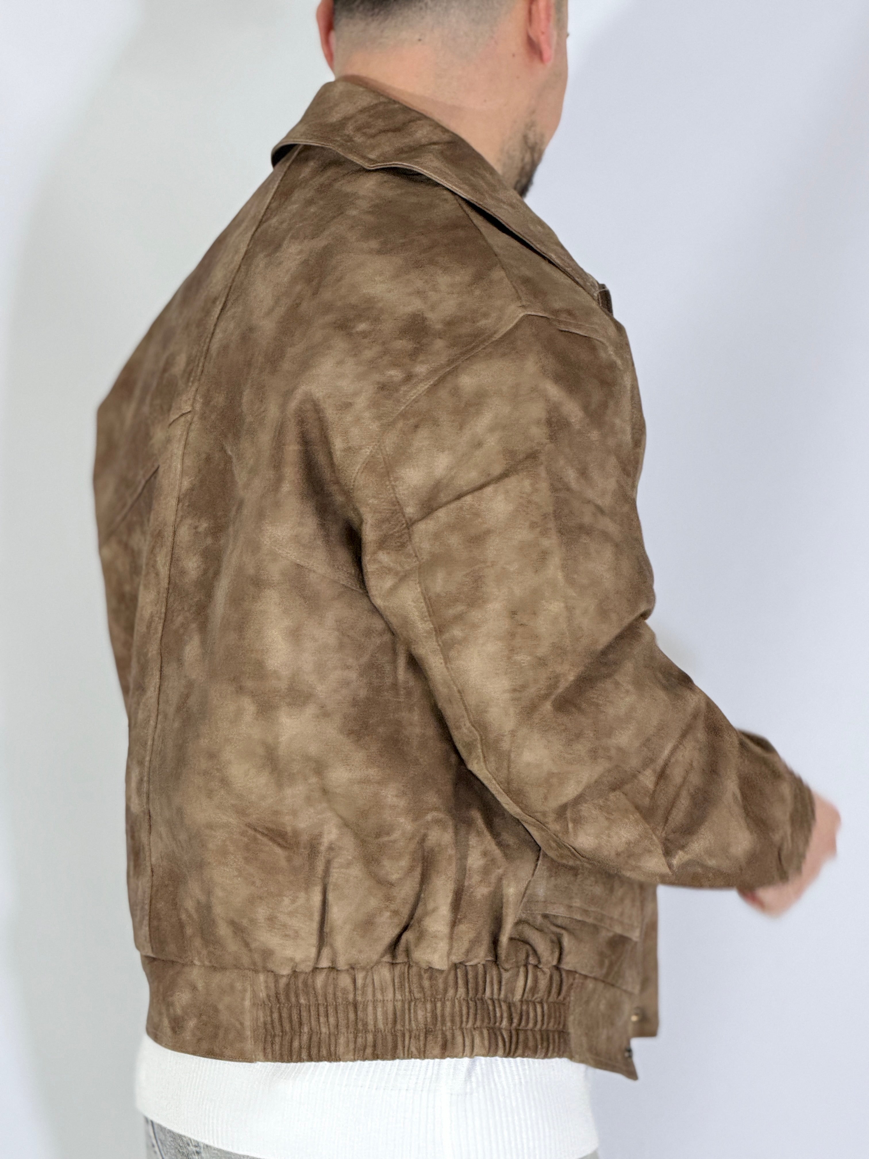 Giubbino eco-pelle marrone XH8923