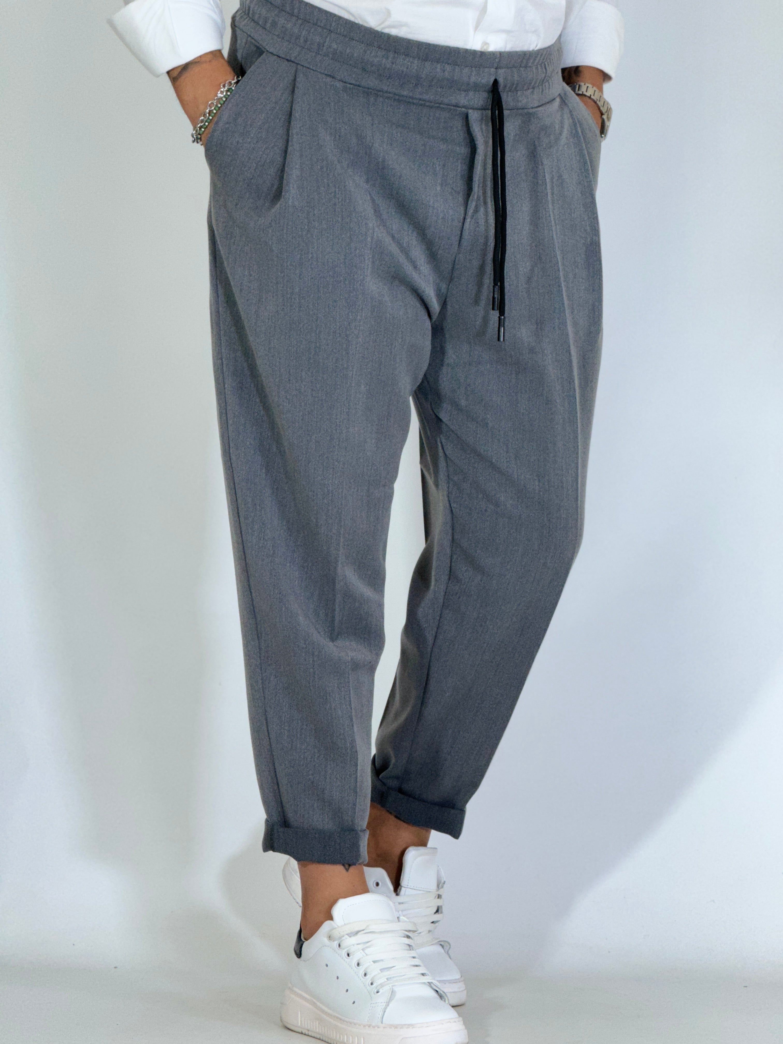 Pantalaccio japan con pinces grigio MAMAIA