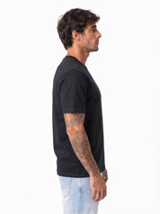 T-shirt in filo di scozia nera SH760
