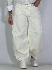 Pantalone panna balloon cotone