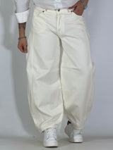 Pantalone panna balloon cotone