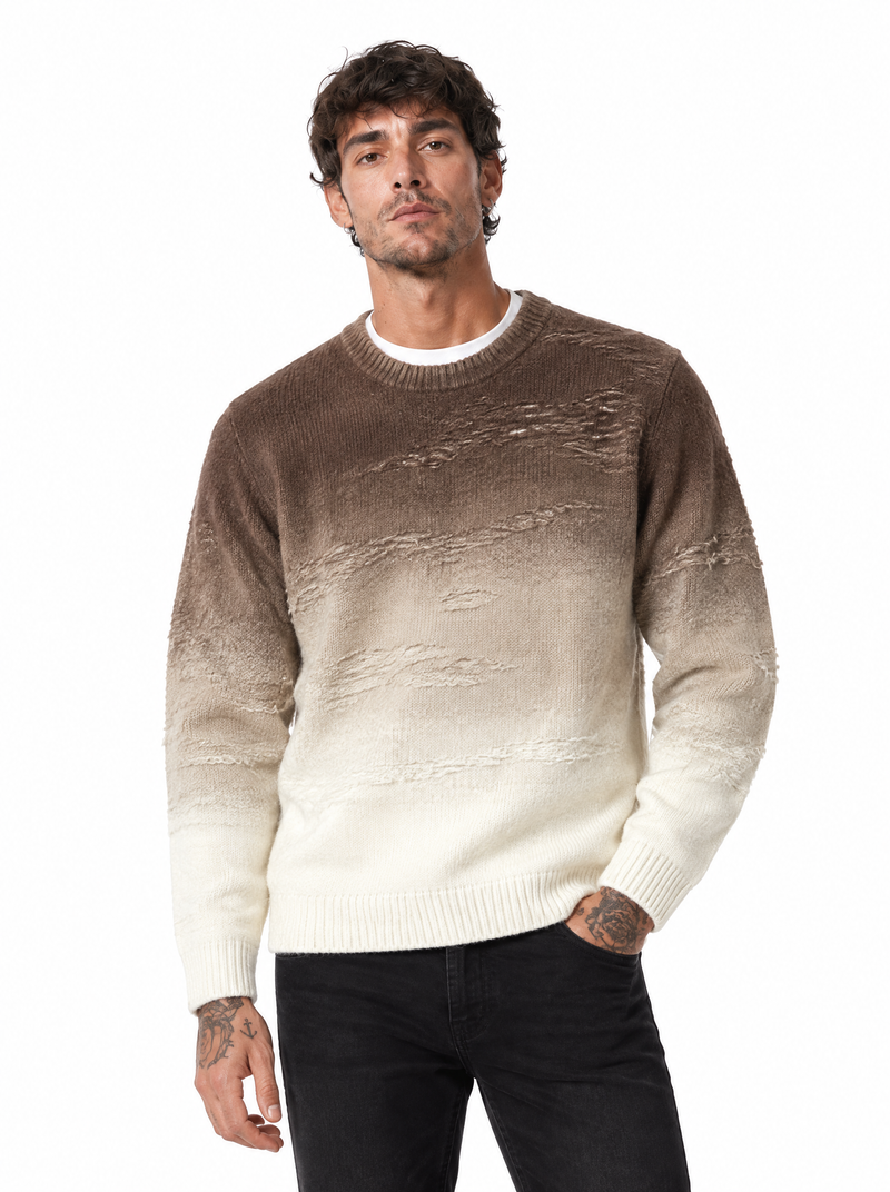 Maglia onde sfrangiata beige 4988