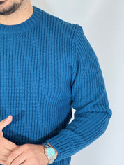 Maglione a costine acid blue NWS2206-9