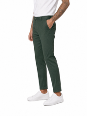 Pantalone abbottonatura laterale verde ADFS31