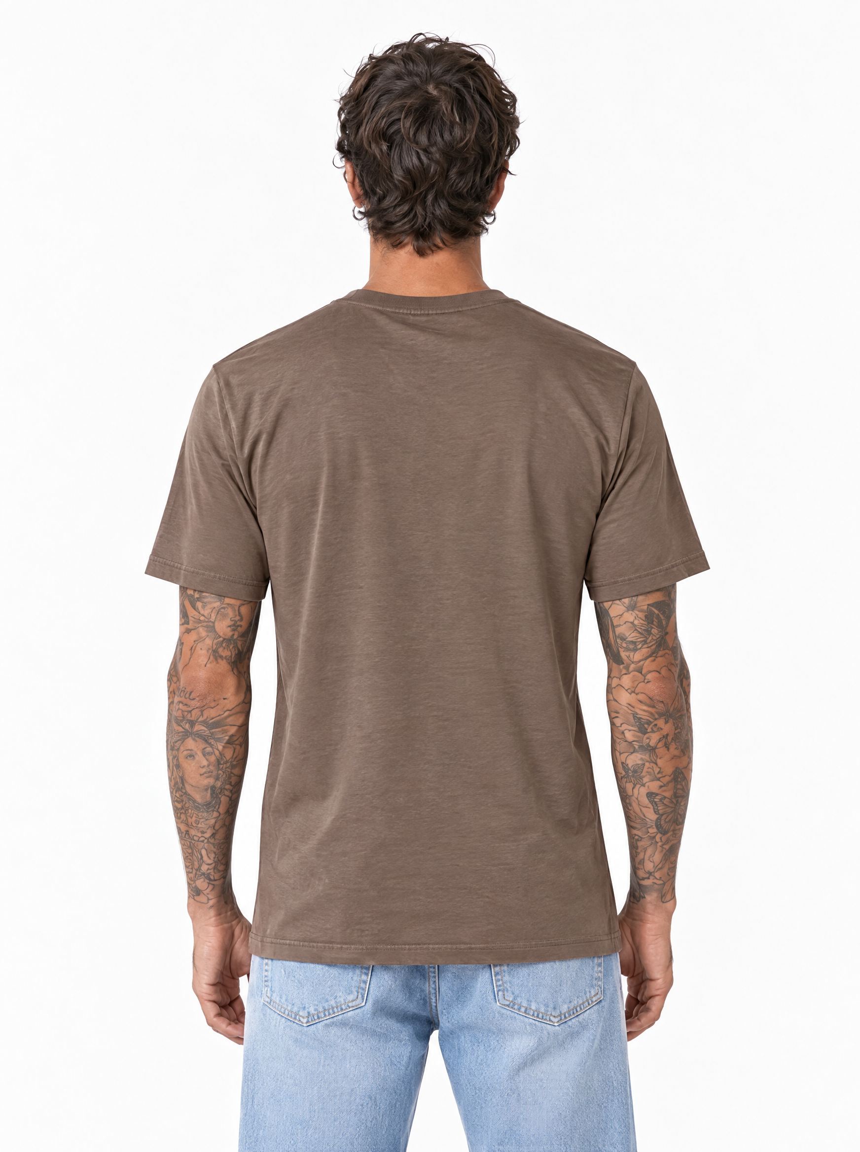 T-shirt in filo di scozia tortora SH760
