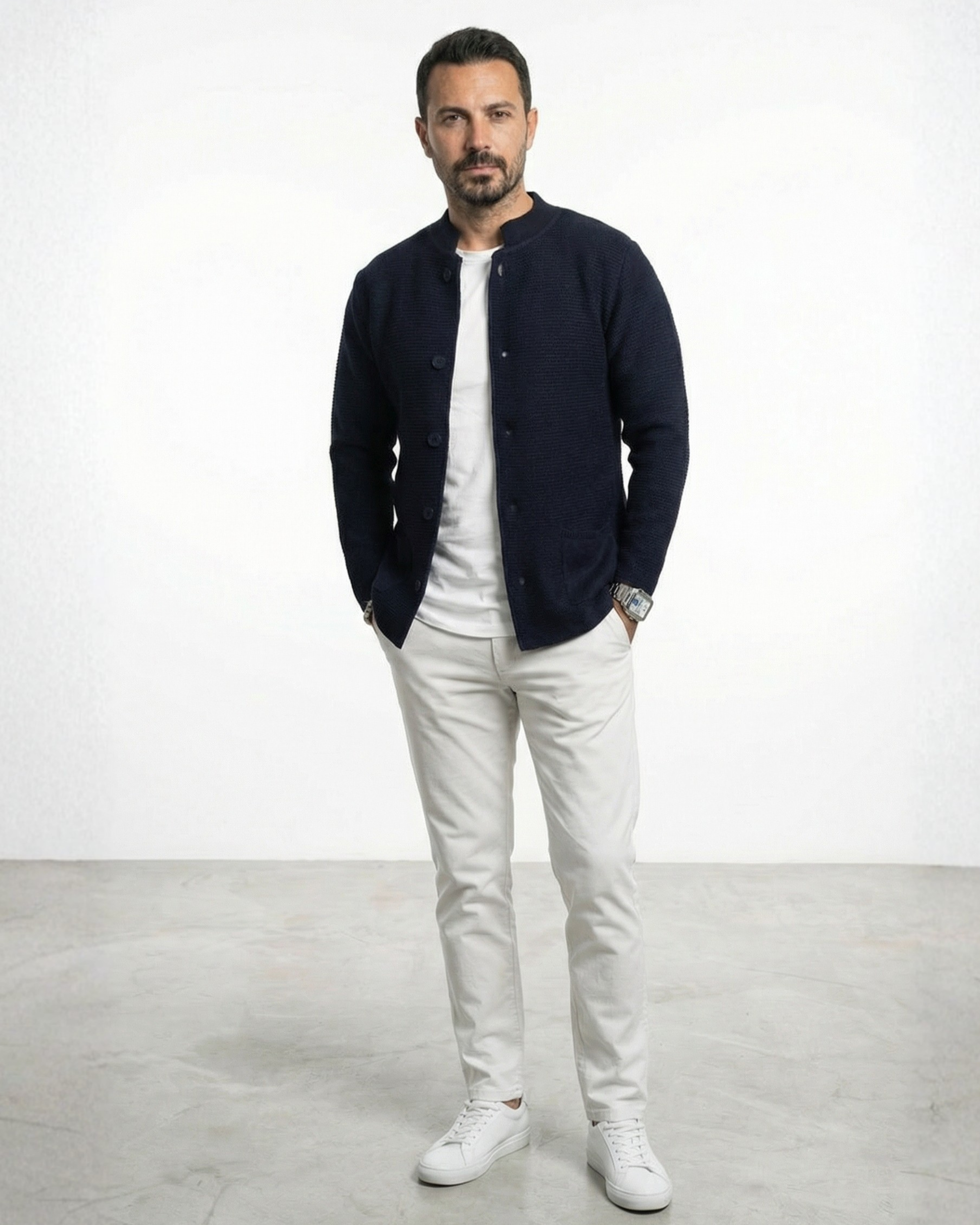 Seven · Cardigan coreano blu