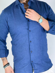 Camicia migliaccio Samuel lino BLU DENIM