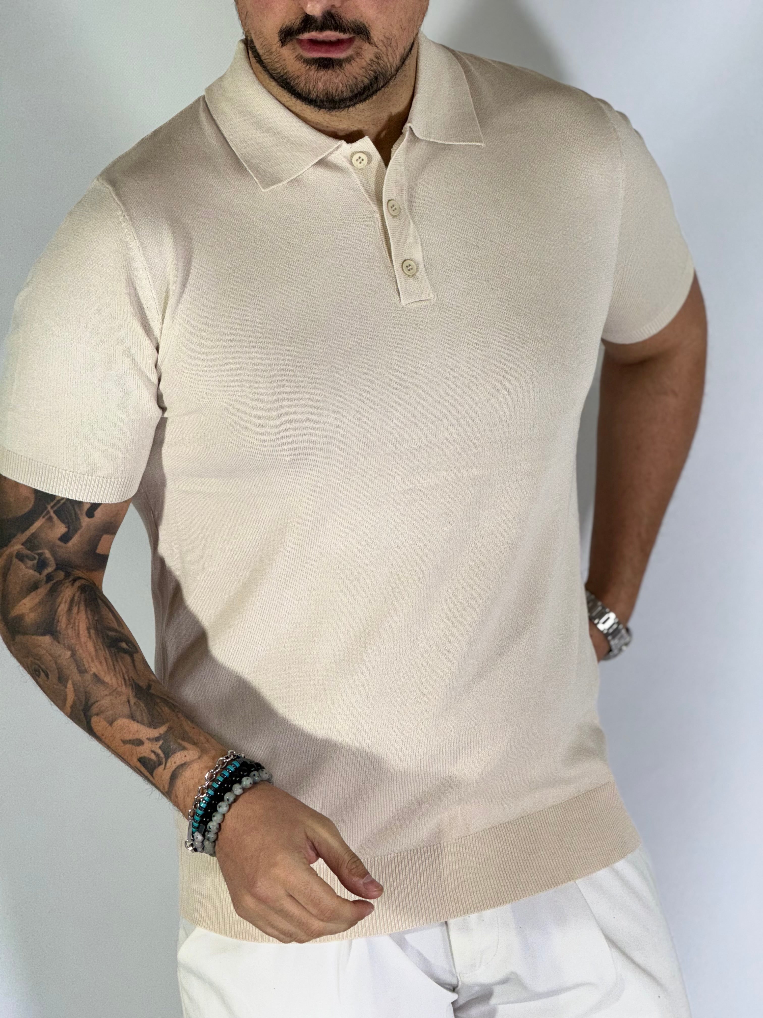 Polo mezza manica beige MT966