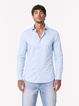 Camicia basic collo francese cielo F60