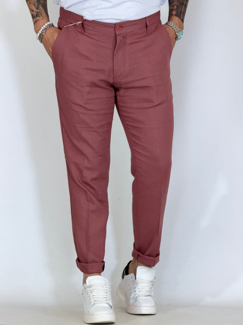 Pantalone in lino argilla MAPPAMONDO