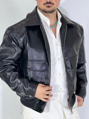 Giubbino nero eco-pelle 8926