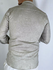 Camicia migliaccio coreana lino SALVIA