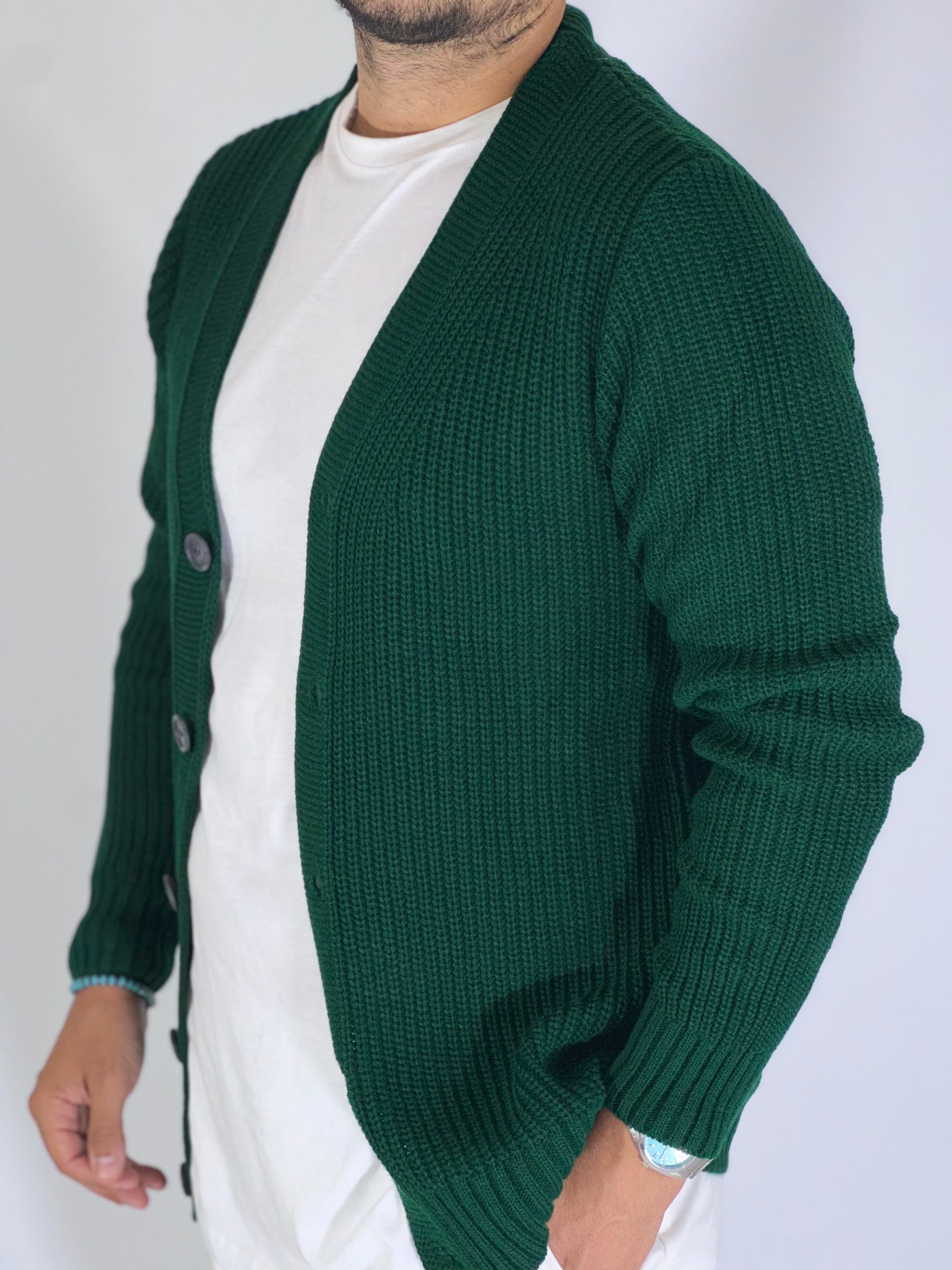 Cardigan invernale verde SER100