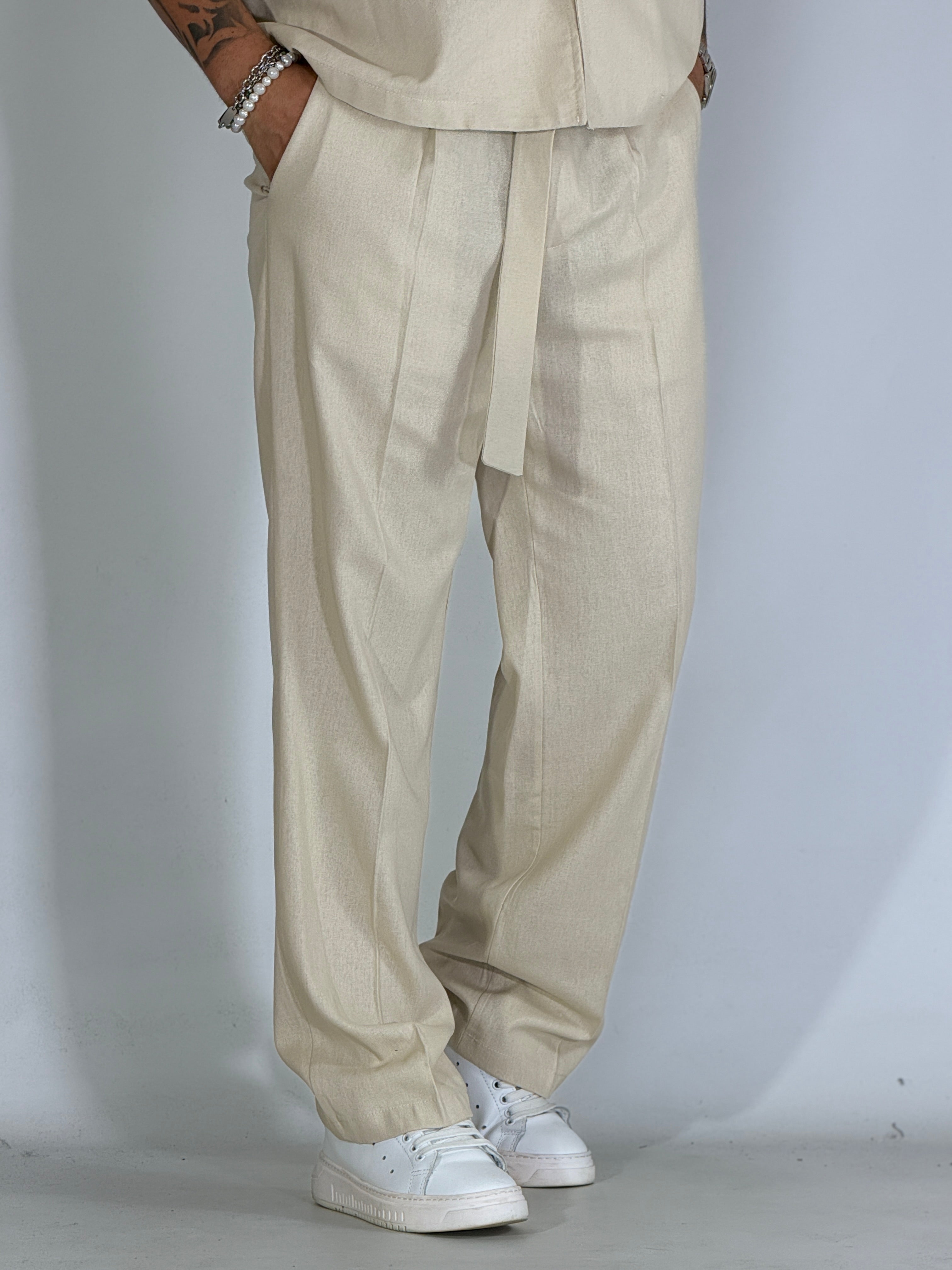 Coordinato misto lino beige 968