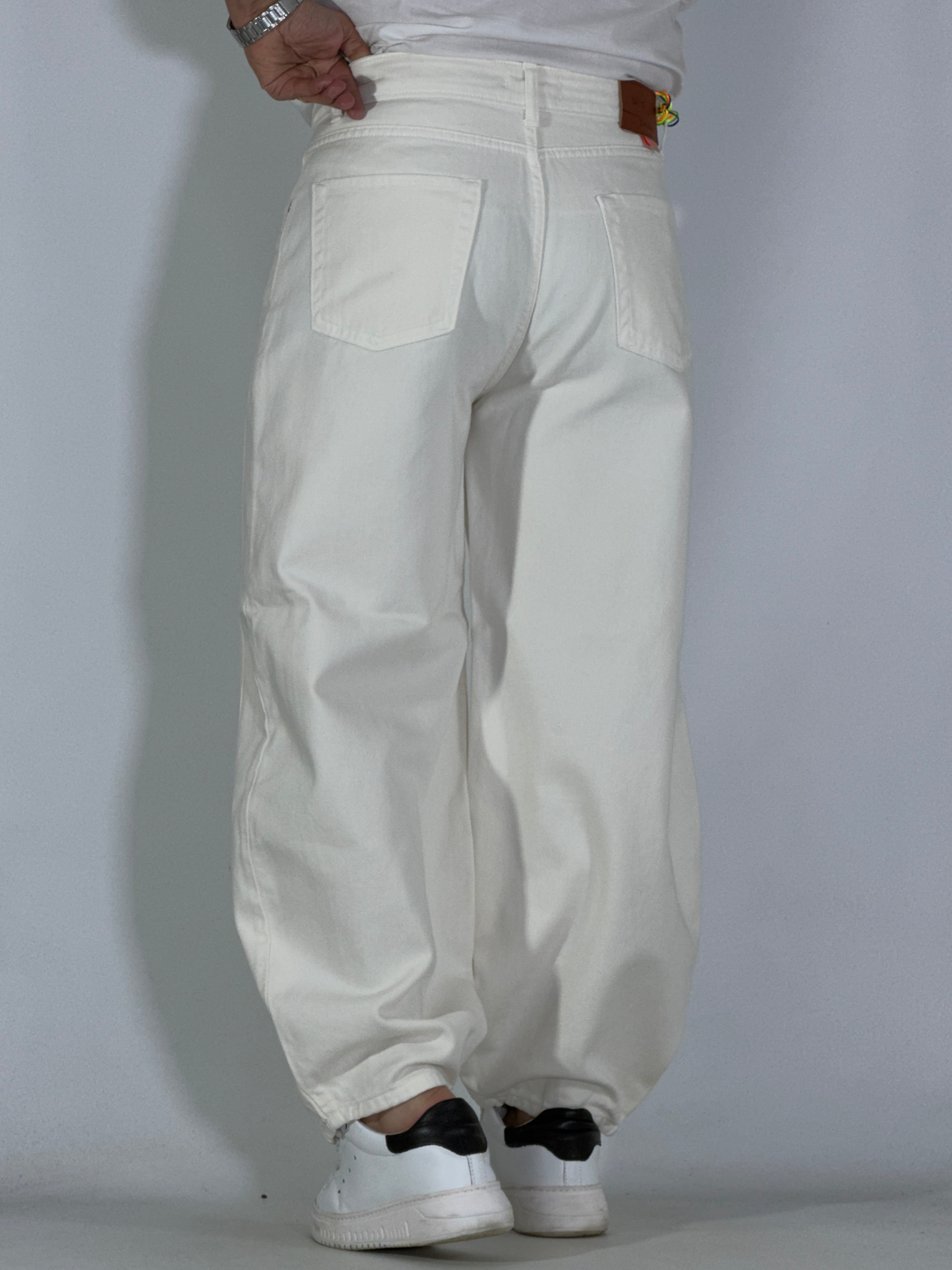 Pantalone panna balloon cotone