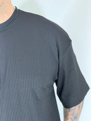 T-shirt a coste nera HERMANO