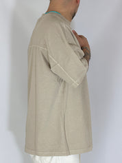 T-shirt fiammata beige 089G