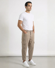 Pantalone loose fit cargo beige HARLEM