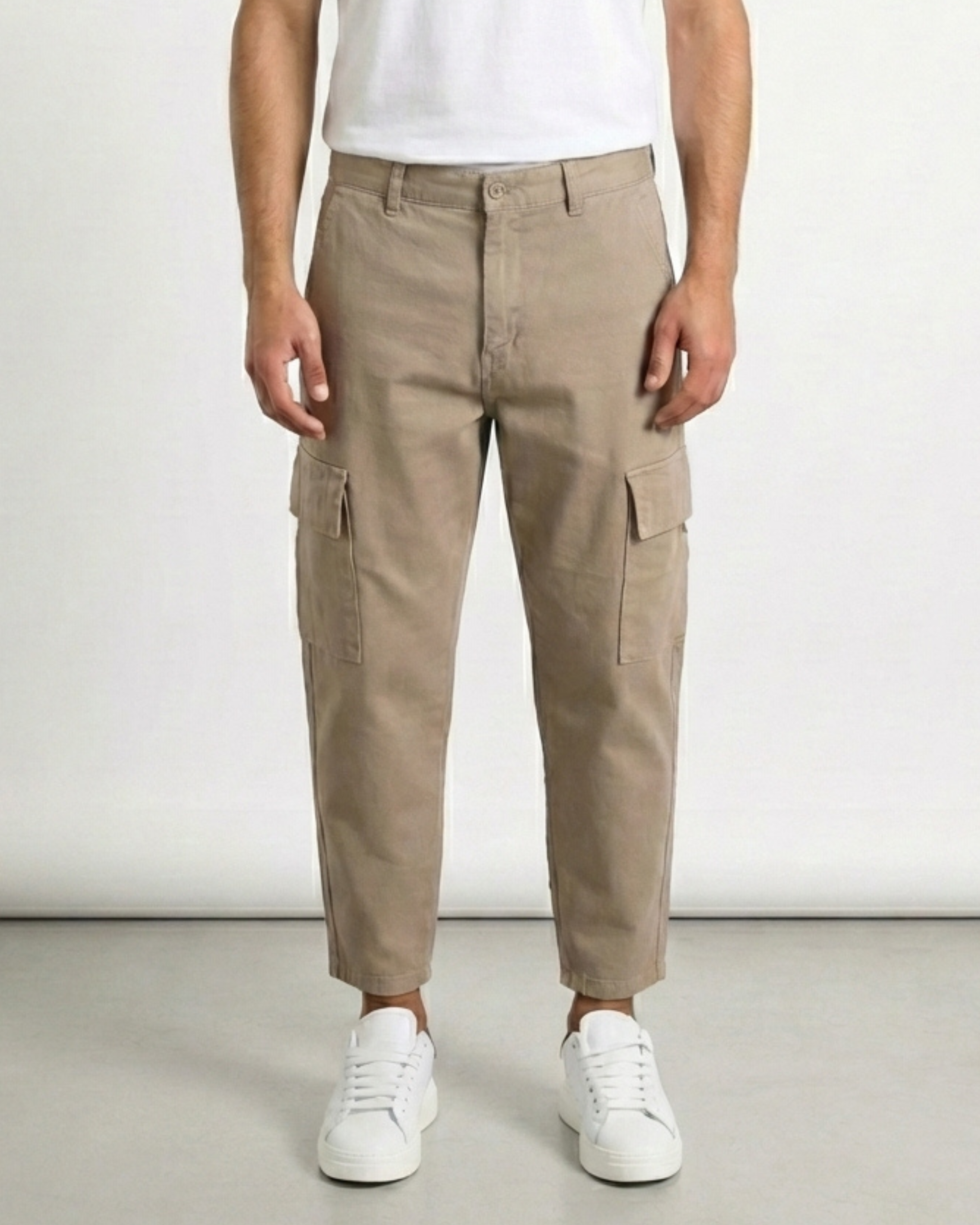 Pantalone loose fit cargo beige HARLEM