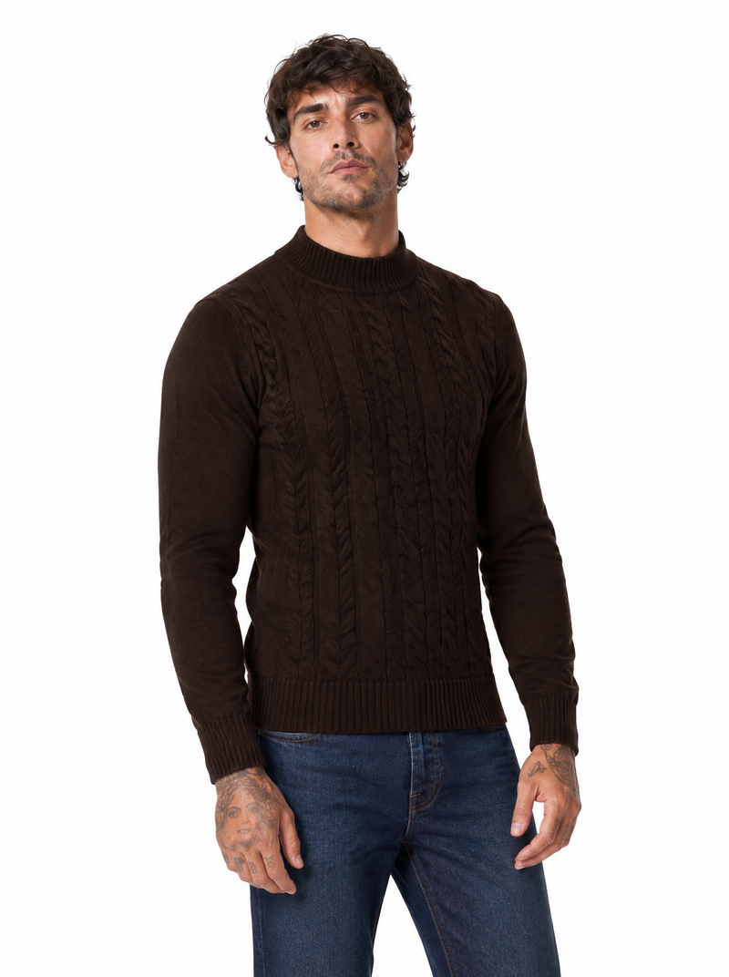 Lupetto con trecce coffee 889
