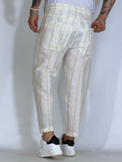 Pantalaccio effetto lino rigato MADRID