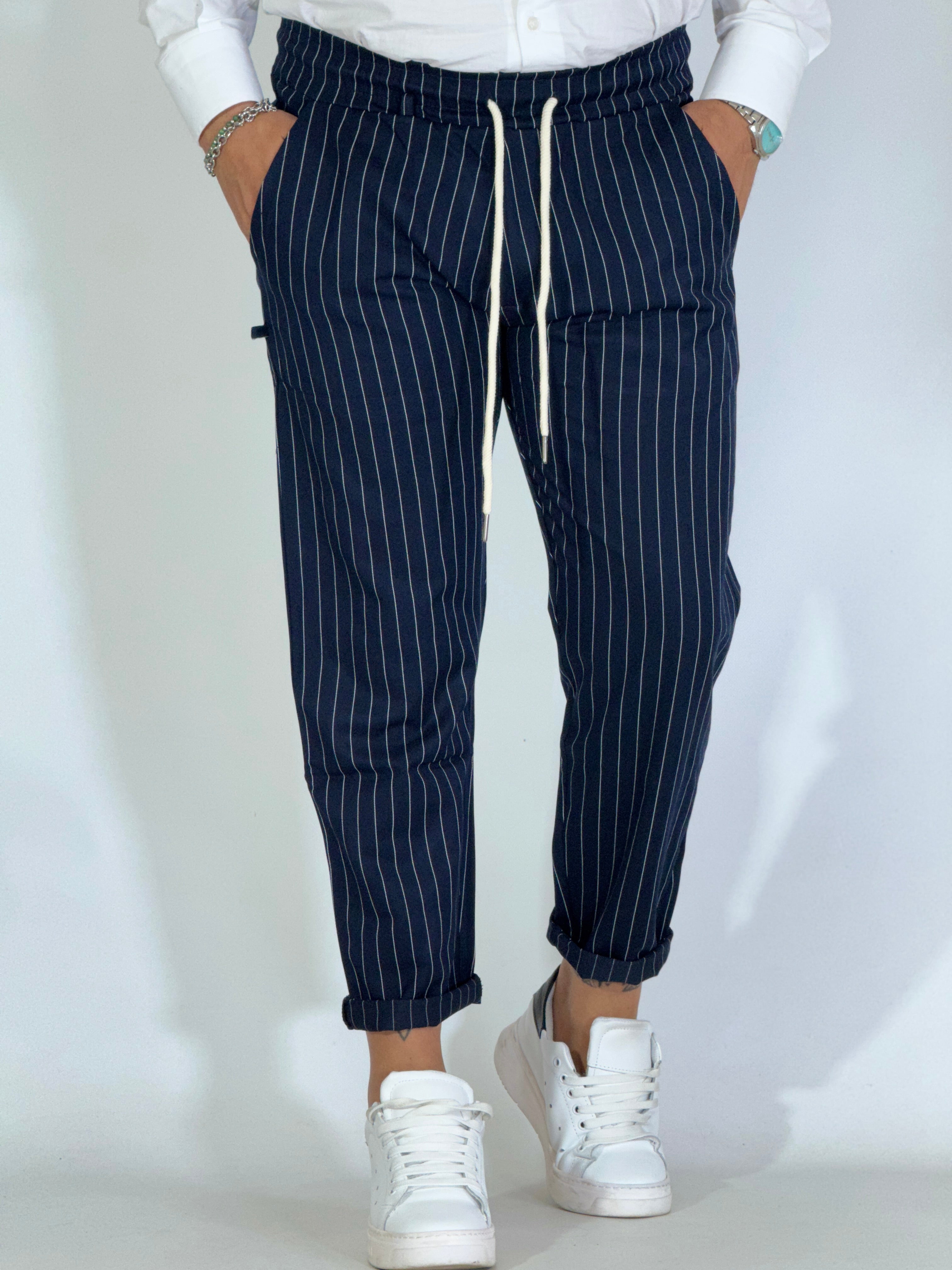 Pantalaccio gessato blu L500
