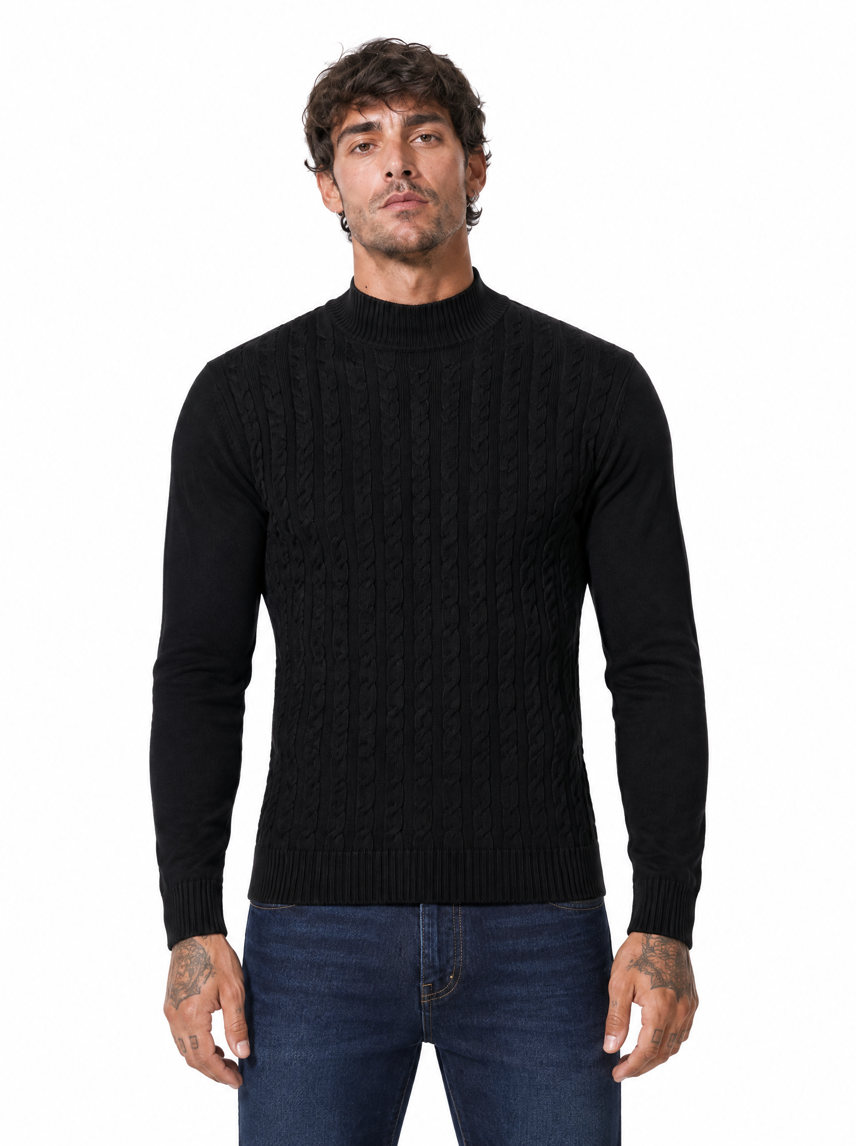 Lupetto con trecce black 889