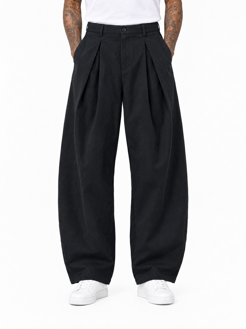 NARCISO Pantalone balloon maxi pinces nero