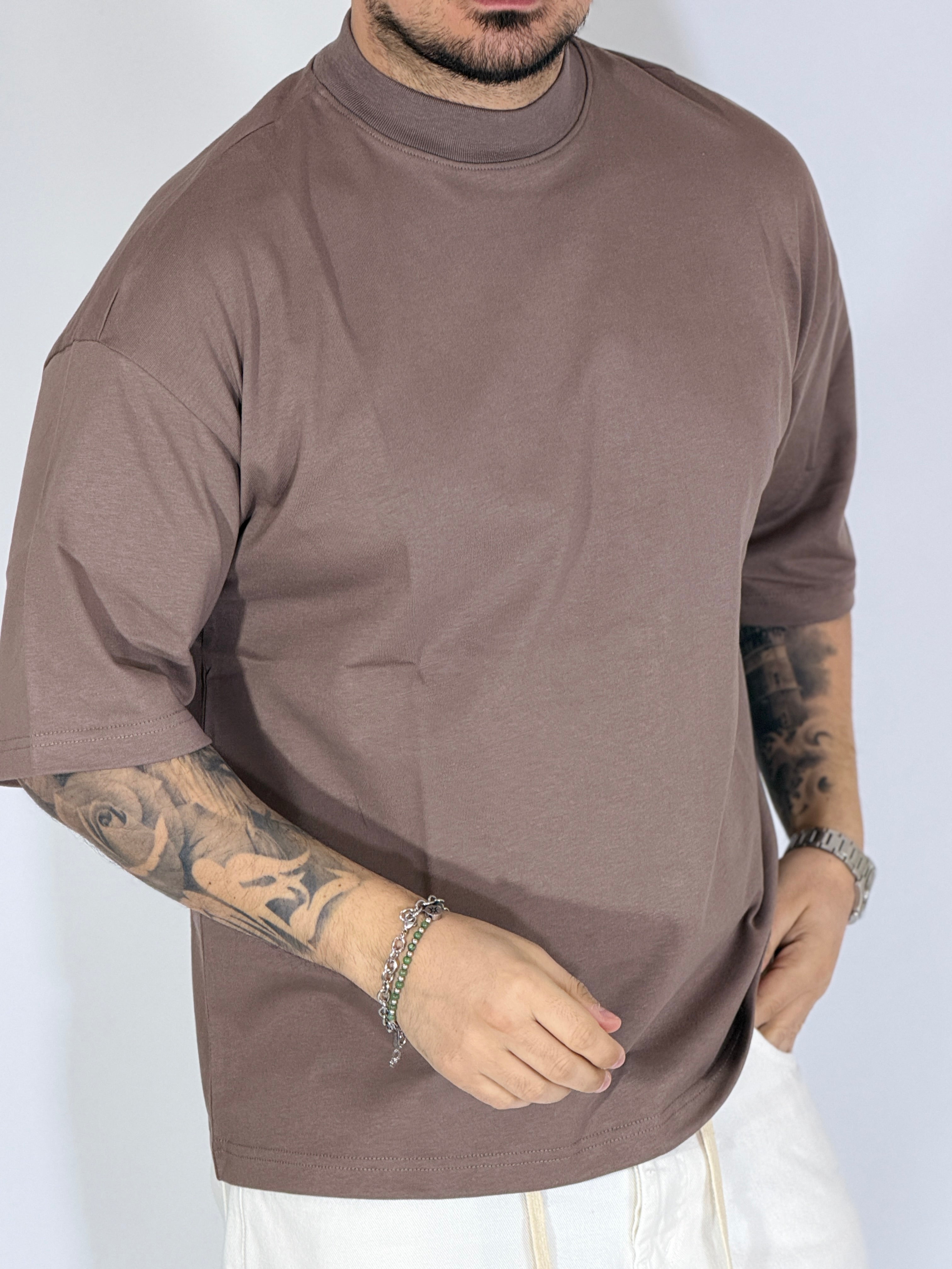 Louvre · t-shirt cropped tortora