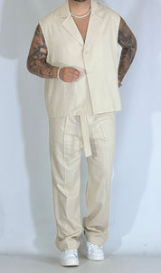 Coordinato misto lino beige 968
